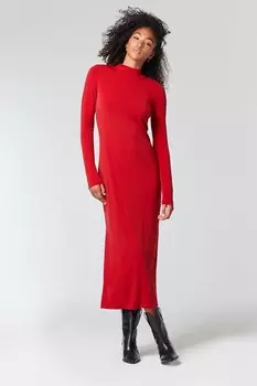 Платье из джерси с длинными рукавами Next, красный