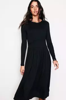 Платье из джерси с длинными рукавами Thea Boden, черный