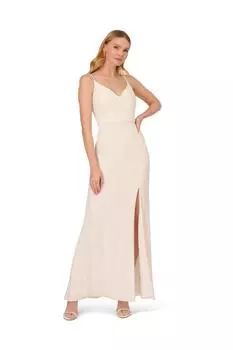 Платье из джерси с драпировкой Adrianna Papell, белый