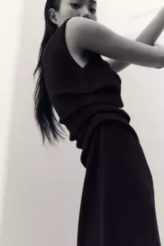 Платье из джерси с драпировкой H&M, черный