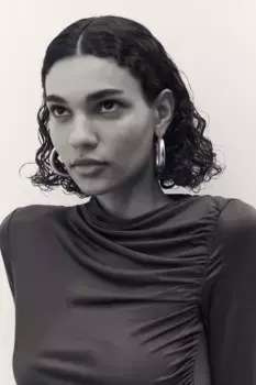 Платье из джерси с драпировкой H&M, серый
