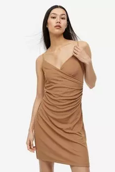 Платье из джерси с драпировкой H&M, темно-бежевый