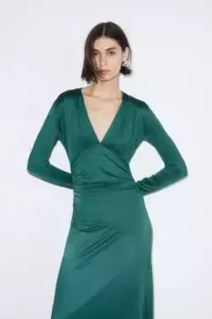 Платье из джерси с драпировкой H&M, зеленый