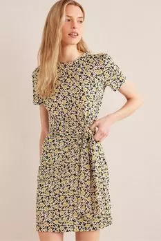 Платье из джерси с драпировкой спереди Boden, черный