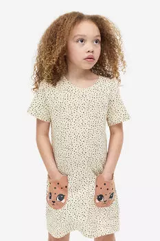 Платье из джерси с карманами H&M, бежевый