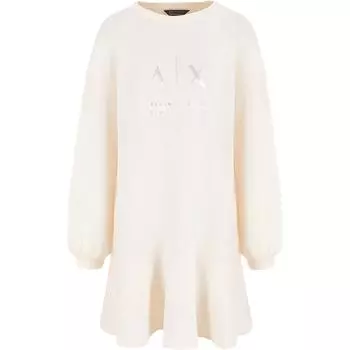 Платье из джерси с логотипом ARMANI EXCHANGE, Ecru