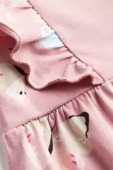 Платье из джерси с оборками H&M, розовый