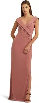 Платье из джерси с открытыми плечами LAUREN Ralph Lauren, цвет Pink Mahogany