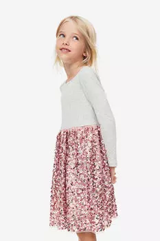 Платье из джерси с пайетками H&M, серый