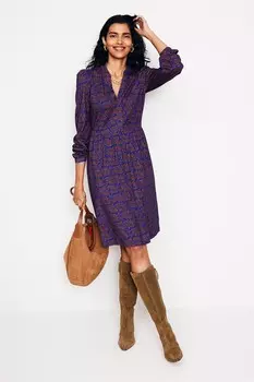 Платье из джерси с перекрученной талией Boden, коричневый