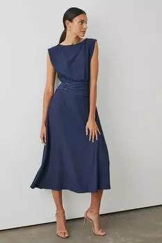 Платье из джерси с поясом Debenhams, темно-синий