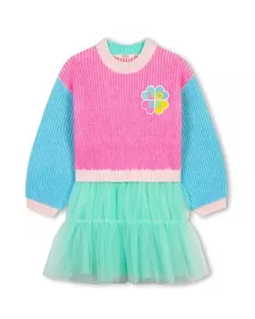 Платье из джерси с принтом Billieblush Love, мультиколор