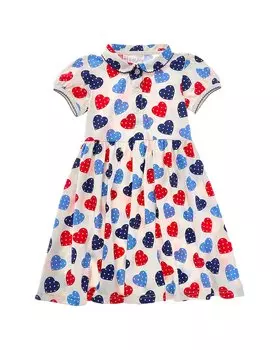 Платье из джерси с принтом «Разбросанные сердца» от Rachel Riley, цвет multi