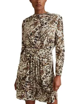 Платье из джерси с принтом REISS Jala, мультиколор