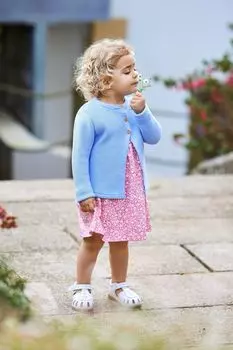 Платье из джерси с присборенными рукавами и мелким цветочным узором Jojo Maman Bb, красный