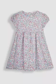 Платье из джерси с пышными рукавами и цветочным узором Jojo Maman Bb, розовый