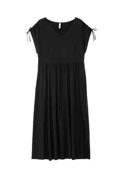 Платье из джерси с рукавами на кулиске Sheego, черный