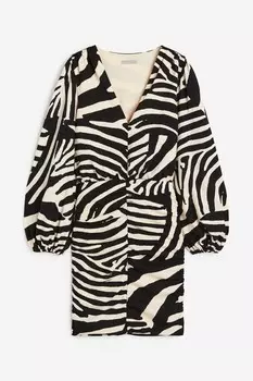 Платье из джерси с рюшами H&M, черный