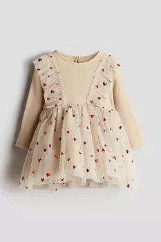 Платье из джерси с юбкой из тюля H&M, мультиколор