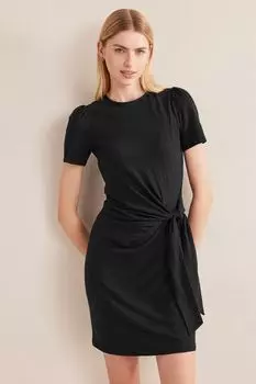 Платье из джерси с узлом спереди Boden, черный