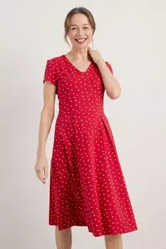 Платье из джерси с видом на пирс Seasalt Cornwall, красный