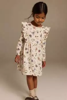 Платье из джерси с воланами H&M, белый