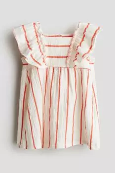 Платье из джерси с воланами H&M, белый