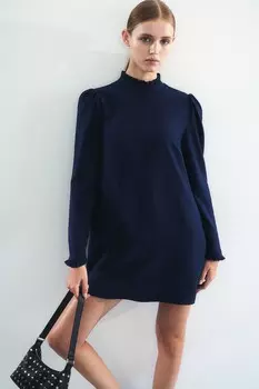 Платье из джерси с воланом H&M, синий