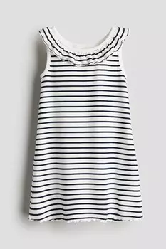 Платье из джерси с воротником H&M, белый