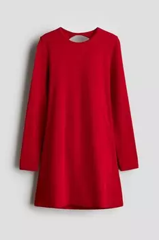 Платье из джерси с вырезом сзади H&M, красный