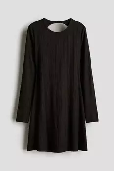 Платье из джерси с вырезом сзади H&M, черный