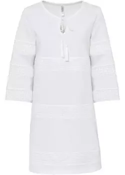 Платье из джерси с вышивкой люверсов Rainbow, белый