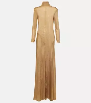 Платье из джерси с высоким воротником Tom Ford, желтый