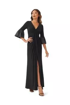 Платье из джерси с закрученной передней частью Adrianna Papell, черный