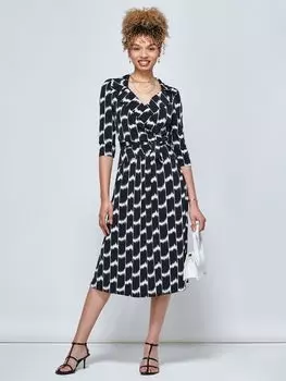 Платье из джерси с запахом и завязками Jolie Moi Raegan, черное