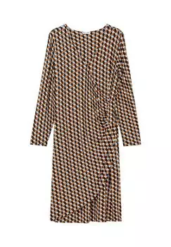 Платье из джерси с запахом и графическим принтом Sheego by JoeBrowns, цвет Beigefarben Gemustert