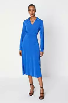 Платье из джерси с золотой пряжкой Debenhams, синий