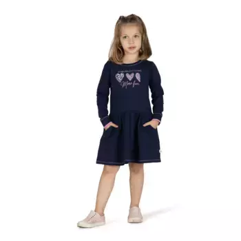 Платье из джерси SALT AND PEPPER «More Fun Hearts», с пайетками и вышивкой, цвет blau