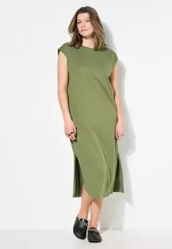 Платье из джерси SANS MANCHES DCOLLET ROND COUPE FENTE SUR LE CT Studio Untold, темно-зеленый