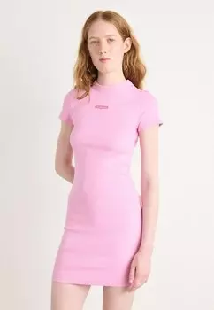 Платье из джерси SCRIPT MINI DRESS Tommy Jeans, розовый