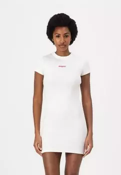 Платье из джерси SCRIPT MINI DRESS Tommy Jeans, кремовый