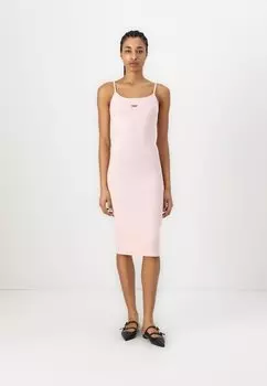 Платье из джерси SCRIPT STRAP MIDI DRESS Tommy Jeans, розовый