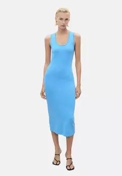 Платье из джерси Shift dress Mango, темно-синий