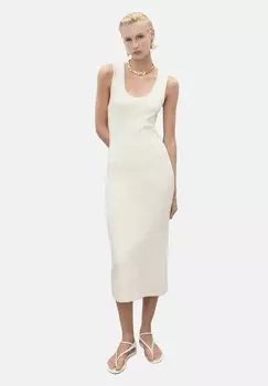 Платье из джерси Shift dress Mango, кремовый