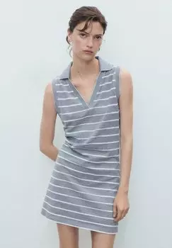 Платье из джерси SHORT STYLE Mango, синий