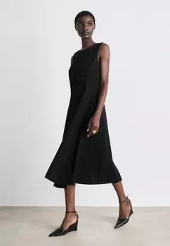 Платье из джерси Side Ruched Dress DKNY, черное