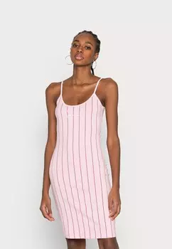 Платье из джерси SMALL SIGNATURE PINSTRIPE DRESS Karl Kani, розовый