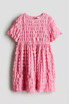 Платье из джерси со структурой H&M, розовый
