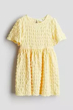 Платье из джерси со структурой H&M, желтый