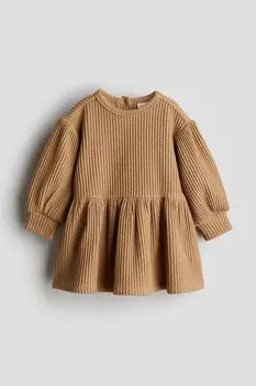 Платье из джерси со структурой H&M, коричневый